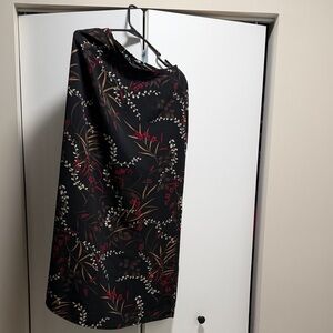 Kathie Lee Collection Black Floral A-Line Skirt